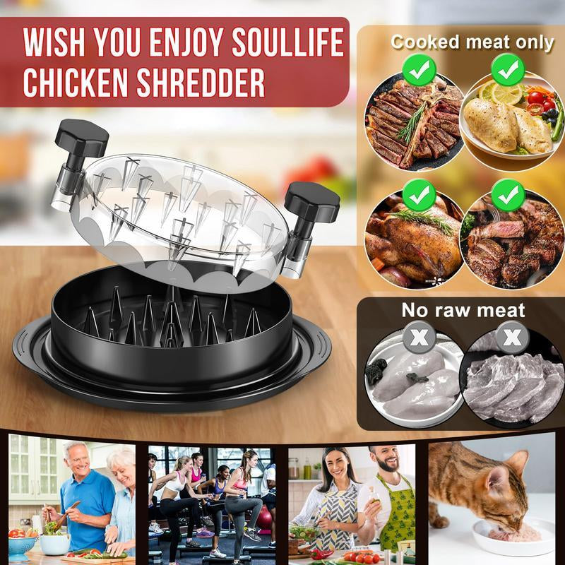 2025 Upgraded Chicken Shredder Tool Twist, Visible Meat Shredder Machine for Chicken Breast Beef Pork, No-Slip Strip & Ergonomic Handle, BPA Free