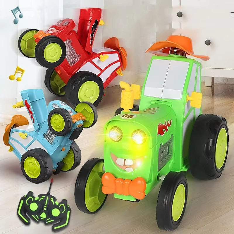Crazy Jumping Stunt Car Wireless Infrared Remote Control Car Dance Lights Music Swing Fun New and Unique Children'S Toys