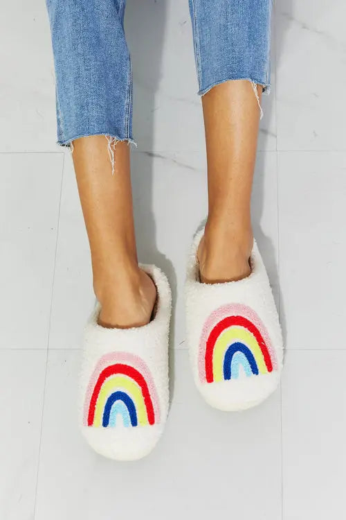 MMShoes Pantufla de Felpa Arcoíris