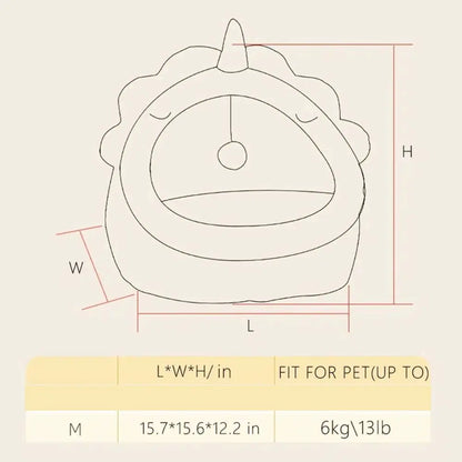 Adorable Dinosaur Pet House with Toy Yellow Pandora