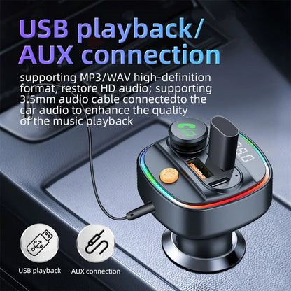 C1 Car Mp3 Player - Bluetooth 5.3 FM Transmitter Handsfree Car AUX Radio Modulator Broly Auto Essentials Store