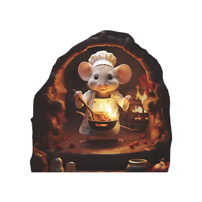 Cartoon Cute Little Mouse Hole Wall Stickers Kids Room Decoration PVC DIY Bedroom Mural Mous Reading Cooking Home Decor Declas