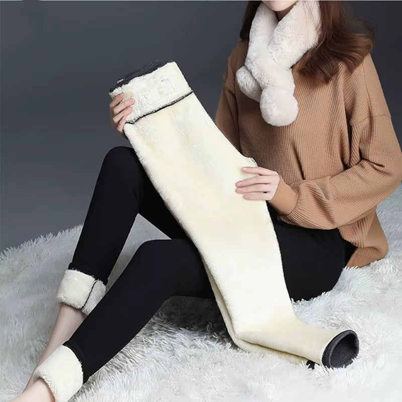 Thermal Lambwool Leggings Women Winter Thicken Fleece Lined Stretchy Warm Hight Waist Skinny Fitness Leggins Soft Workout Tights