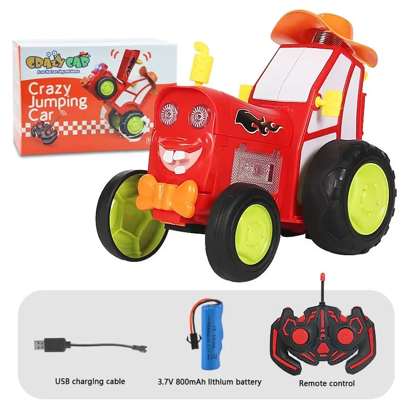 Crazy Jumping Stunt Car Wireless Infrared Remote Control Car Dance Lights Music Swing Fun New and Unique Children'S Toys