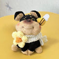 Llavero de muñeca con colgante de abeja y cachorro con sombrero