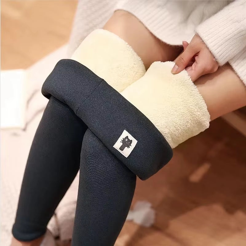 Thermal Lambwool Leggings Women Winter Thicken Fleece Lined Stretchy Warm Hight Waist Skinny Fitness Leggins Soft Workout Tights