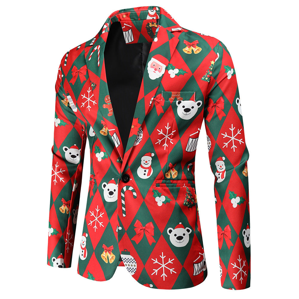 Christmas 3D Printed Suit For Men Handsome men&#39;s Clothing Store