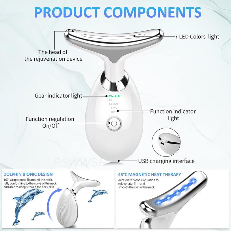 Neck & Face Massager - 3 Color Modes For Skin Rejuvenation and  Face Sculpting Amenos Dropshipping Store