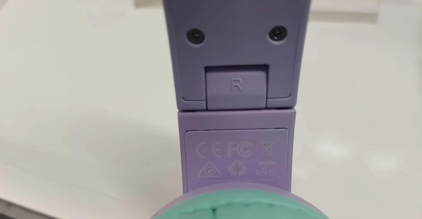 iClever HS19 Kids Headphones for School with Microphone, Safe Volume Limiter 74/85dBA, Over-Ear Girls Boys Headphones for Kids with FunShare Foldable Wired for iPad/Travel (Purple)