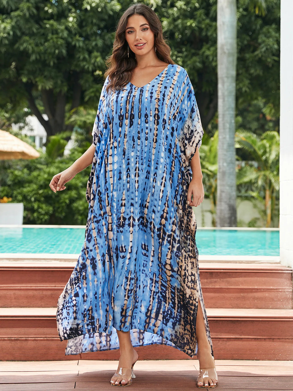Women'S Beach Kaftan Dresses Half Sleeve Caftan Swimsuit plus Size Bathing Suit Cover Ups