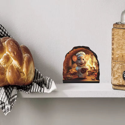 Cartoon Cute Little Mouse Hole Wall Stickers Kids Room Decoration PVC DIY Bedroom Mural Mous Reading Cooking Home Decor Declas