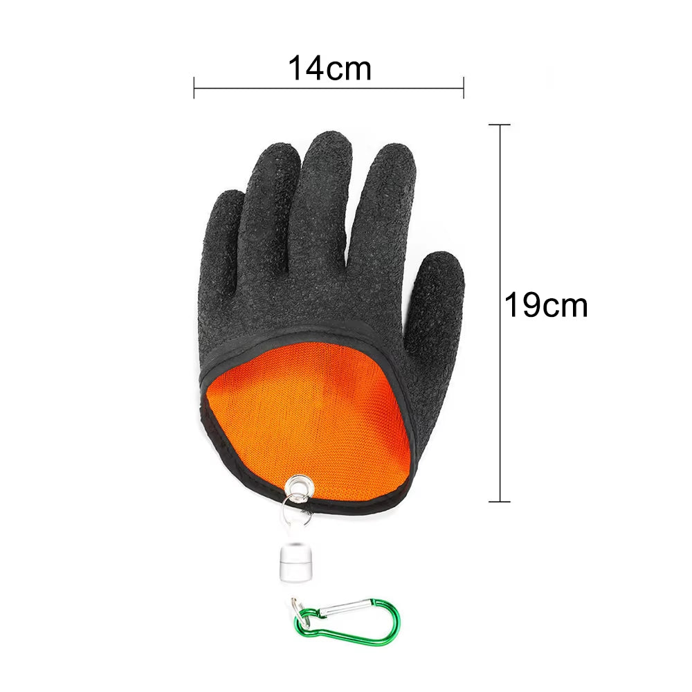 Fishing Gloves Anti-Slip Protect Hand from Puncture Scrapes Fisherman Professional Catch Fish Latex Hunting Gloves Left Right