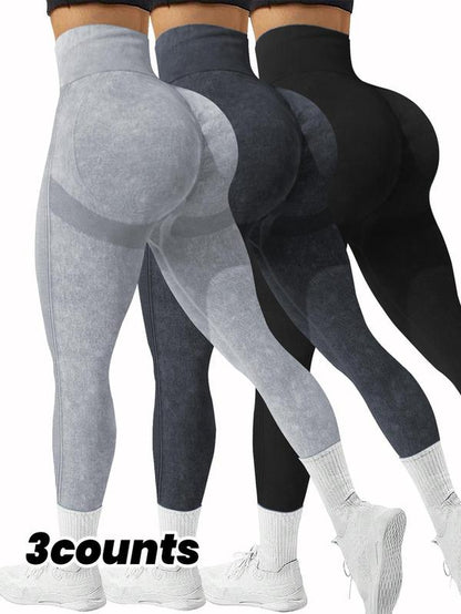 Women'S Solid High Waist Sports Leggings, Scrunch Leggings for Women, Sporty Comfy Breathable Skinny Pants for Yoga Gym Workout Running, Yoga Legging Pants, Ladies Activewear Sportswear for All Seasons, Gym Clothing