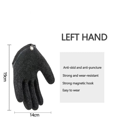 Fishing Gloves Anti-Slip Protect Hand from Puncture Scrapes Fisherman Professional Catch Fish Latex Hunting Gloves Left Right