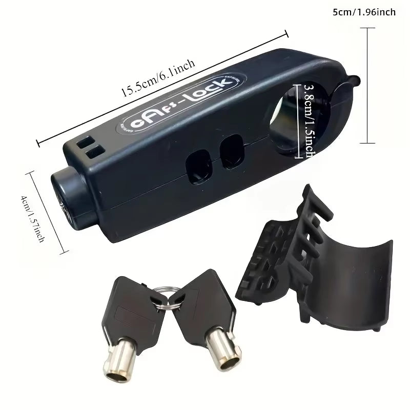 Mini Electric Vehicle Bike Anti-Theft Lock Set - Bicycle Brake Handlebar Grip Cycling Horn Throttle Lock for Scooter Motorcycle