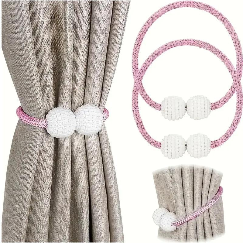 Magnetic Curtain Tiebacks 2 Pack,Classic European Curtain Holdbacks for Drapes,Used for Home and Office Decoration