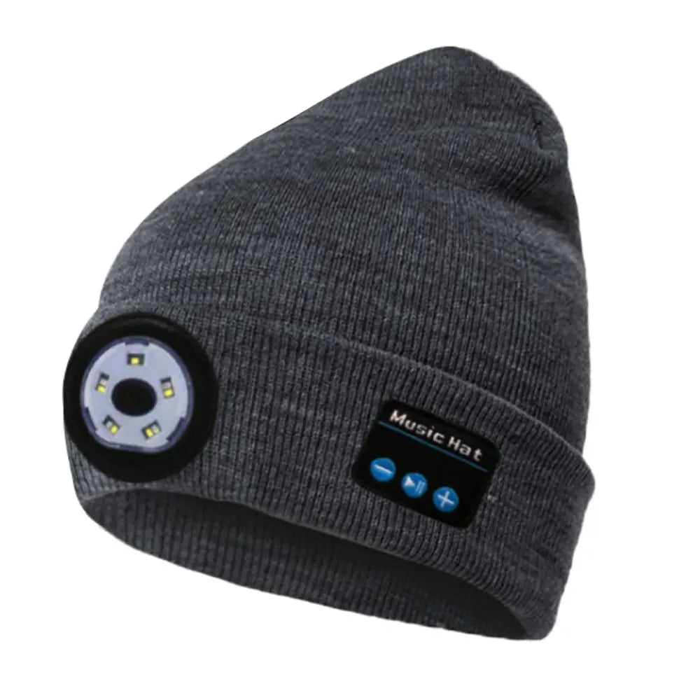 Wireless Bluetooth LED Hat with Music Speakers Light Winter Gift Pink Iolaus