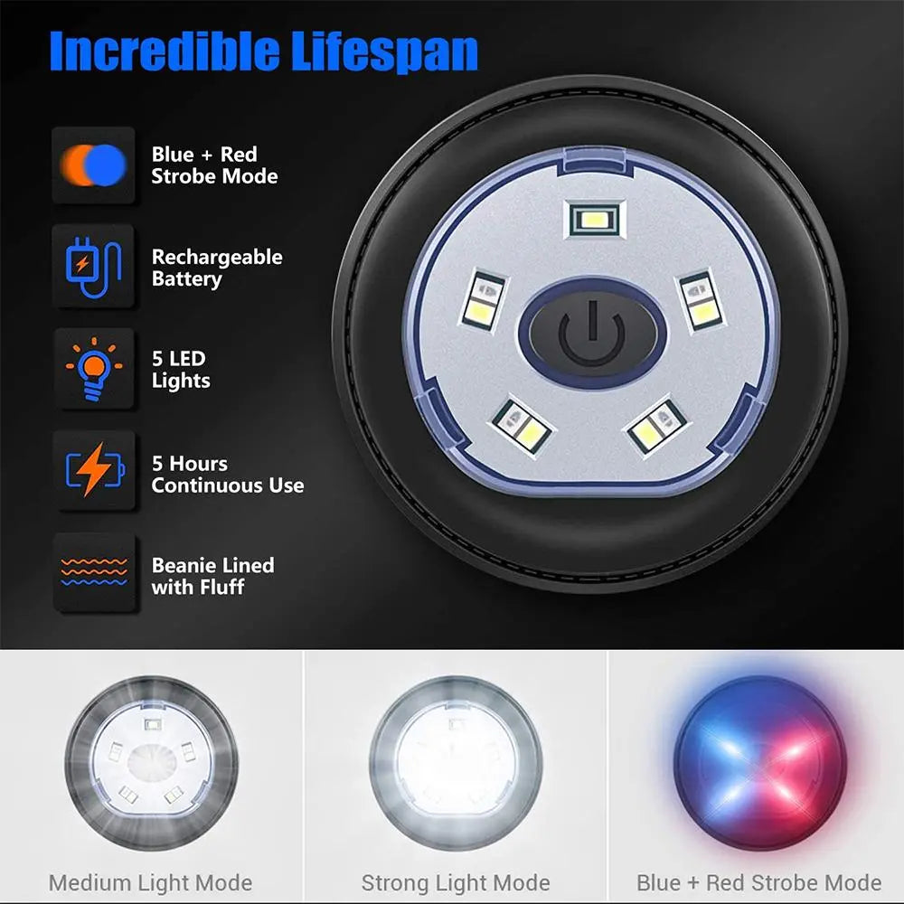Wireless Bluetooth LED Hat with Music Speakers Light Winter Gift Pink Iolaus
