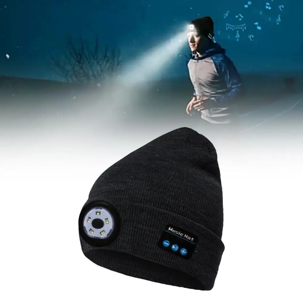 Wireless Bluetooth LED Hat with Music Speakers Light Winter Gift Pink Iolaus