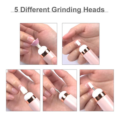 Rechargeable Electric Nail Grinder Nail Polishing Machine Portable Mini Electric Driil Manicure Art Pen Tools for Gel Removing