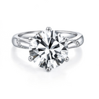 5CT Round Cut Accented Lab Diamond Ring Silver Jewelry Supplier Store