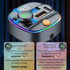 C1 Car Mp3 Player - Bluetooth 5.3 FM Transmitter Handsfree Car AUX Radio Modulator Broly Auto Essentials Store