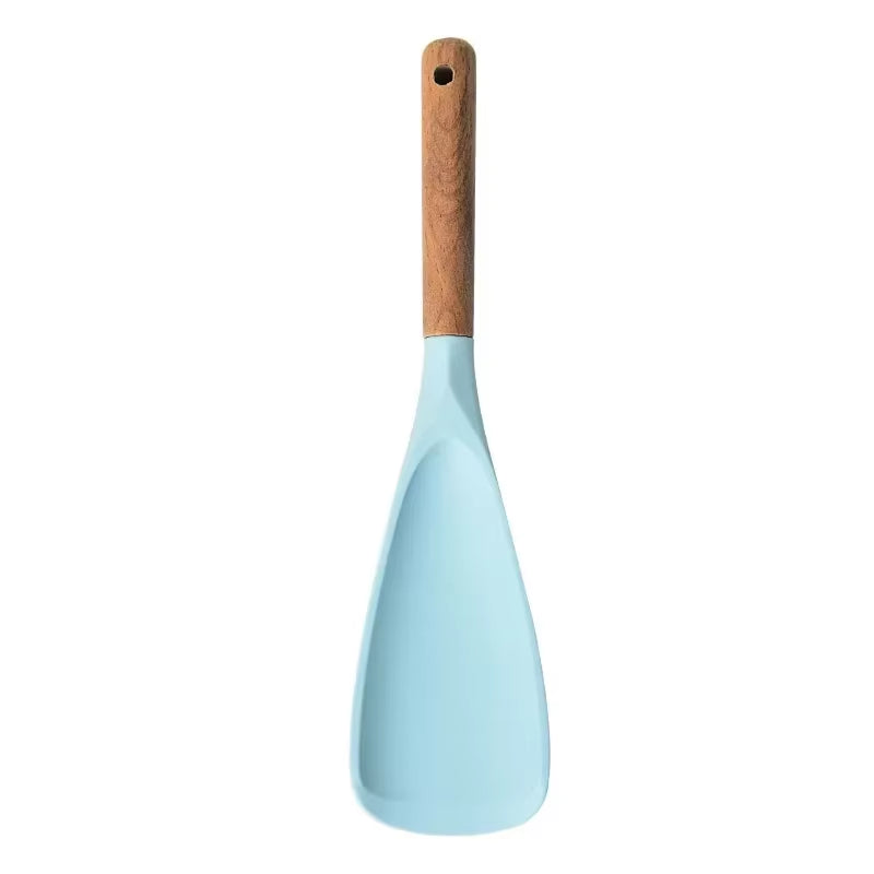 Silicone Rice Shovel Spoon Kitchenware with Long Wooden Handle Household Non-Stick Big Cooking Spatula Scoop Kitchen Gadgets
