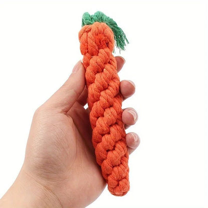 Pet Chew Toy With Carrot Cotton Rope For Small Dogs - Durable Knot Toy, Interactive Game For Dog And Cat Teeth Cleaning Shop1103308182 Store
