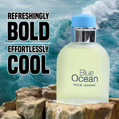Blue Ocean Pour Homme Eau De Toilette Natural Spray Cologne for Men - 100Ml/3.4Fl.Oz.