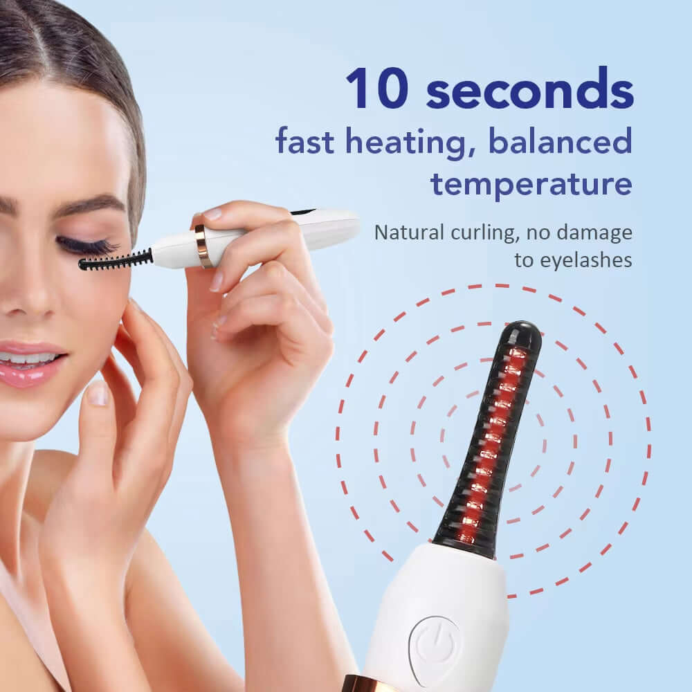 Rechargeable Electric Heated Eyelash Curler Digital Display Eyelash Curler Beauty Makeup Tool 3 Gears Temperature Control Ms.Dear Official Store