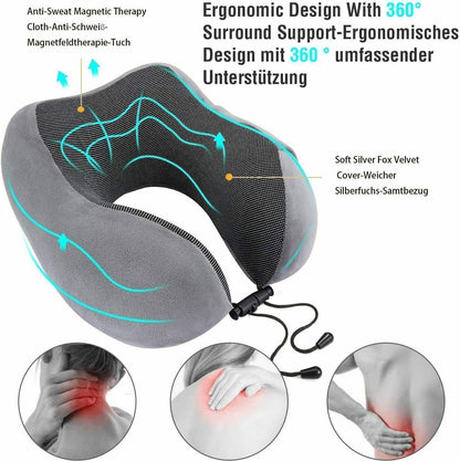 Memory Foam Travel Pillow Neck Pillow 360 Degree Headrest With Storage Bag CJDropshipping
