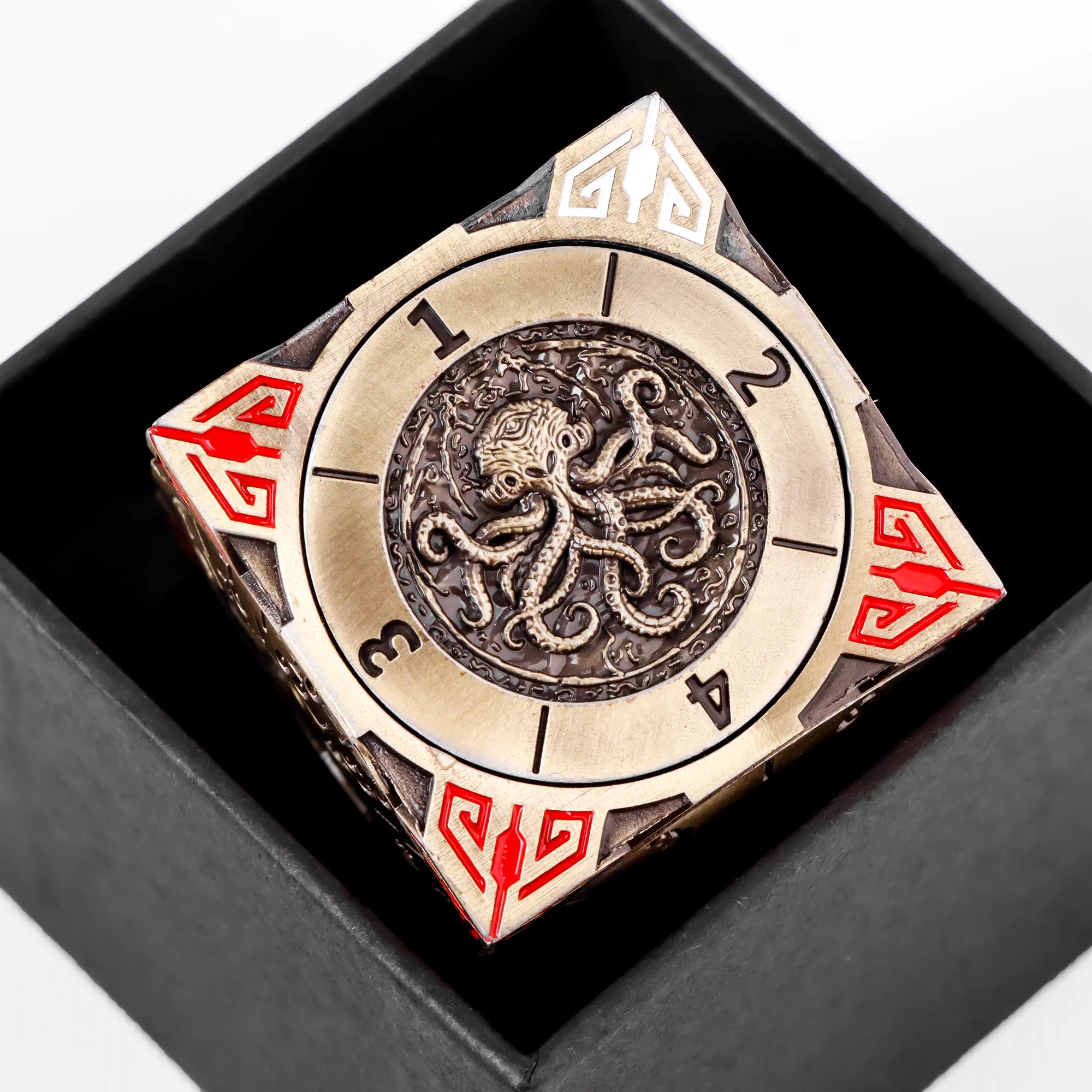 Six-Sided Gyro Dice，Dnd Metal Dice,Six Metal Dice ，Fantasy Gyro Dice，Dragon Polyhedral Dice