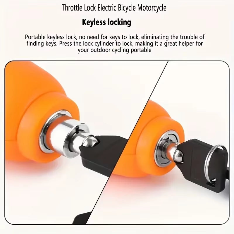 Mini Electric Vehicle Bike Anti-Theft Lock Set - Bicycle Brake Handlebar Grip Cycling Horn Throttle Lock for Scooter Motorcycle