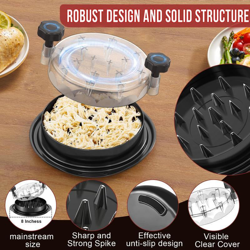 2025 Upgraded Chicken Shredder Tool Twist, Visible Meat Shredder Machine for Chicken Breast Beef Pork, No-Slip Strip & Ergonomic Handle, BPA Free