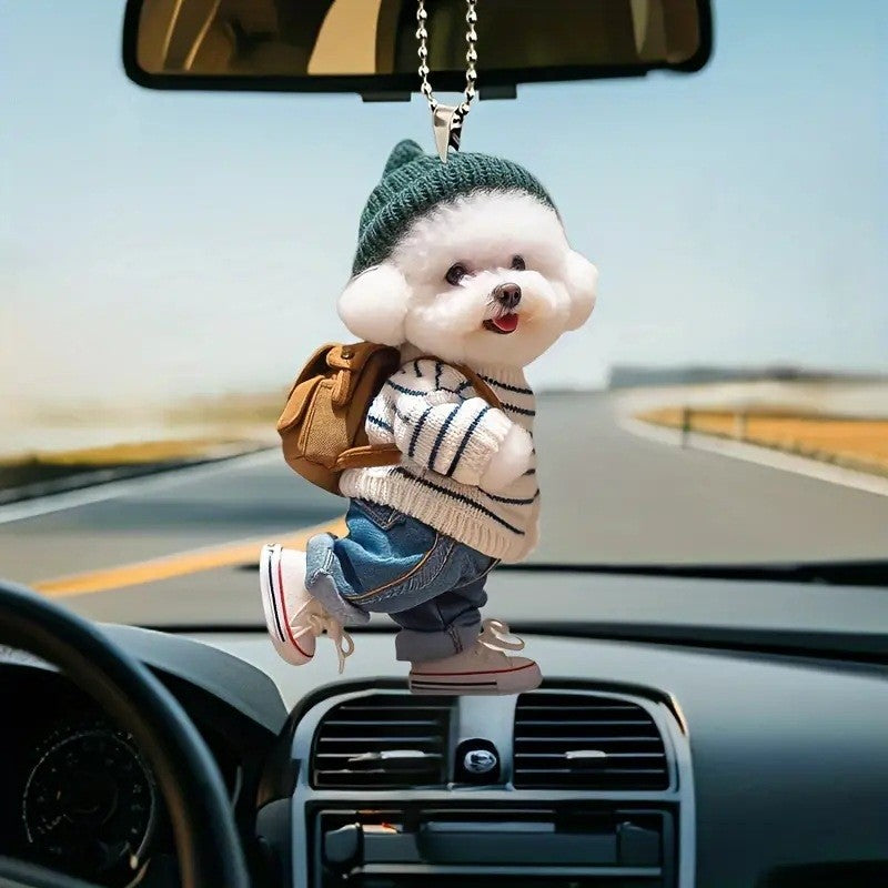 Creative Dog Backpack Keychain Pendant
