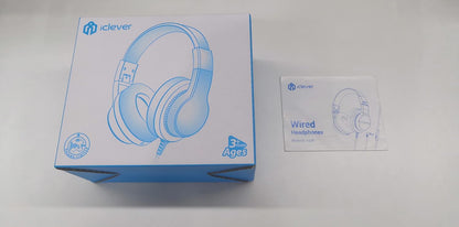 iClever HS19 Kids Headphones for School with Microphone, Safe Volume Limiter 74/85dBA, Over-Ear Girls Boys Headphones for Kids with FunShare Foldable Wired for iPad/Travel (Purple)