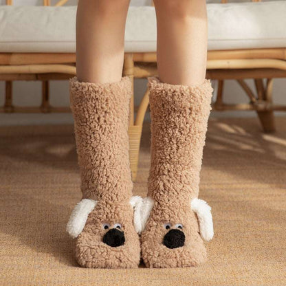 Cute Dog Slipper Socks: Warm, Plush, Non-Slip Women's Winter Socks U-KISS Choice Store