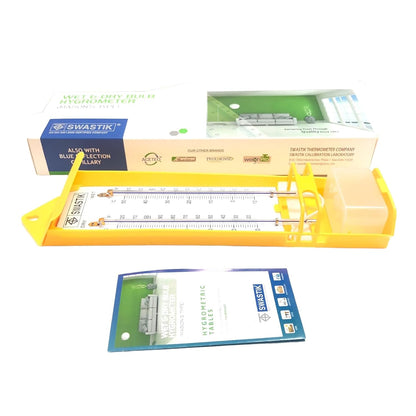 SWASTIK Mason's Type Make Wet and Dry Bulb Hygrometer with Blue Reflection Capillary South Bay Evans General Store