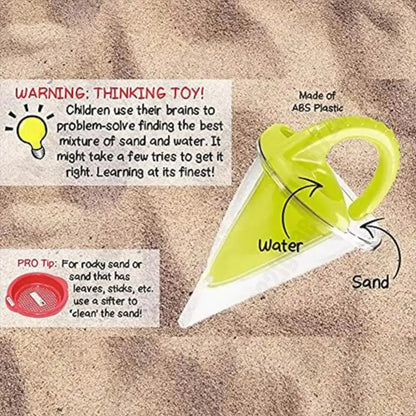 Children Beach Spilling Funnel Sand Water Mixing Funnel Gadgets Sand Overflow Funnel for Water Mixing Play and Castles Building