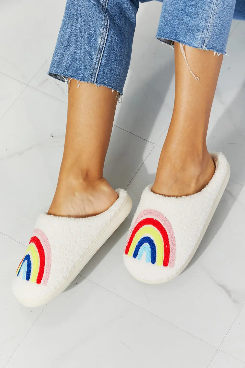 MMShoes Pantufla de Felpa Arcoíris