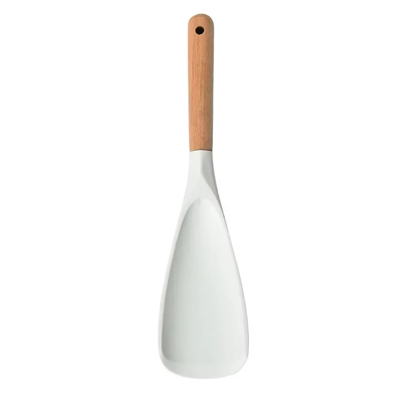 Silicone Rice Shovel Spoon Kitchenware with Long Wooden Handle Household Non-Stick Big Cooking Spatula Scoop Kitchen Gadgets