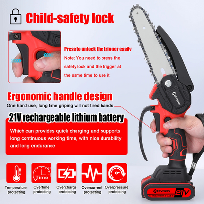 6" Chainsaw + Electric Pruner – 21V, 2 Batteries ToolYou Store