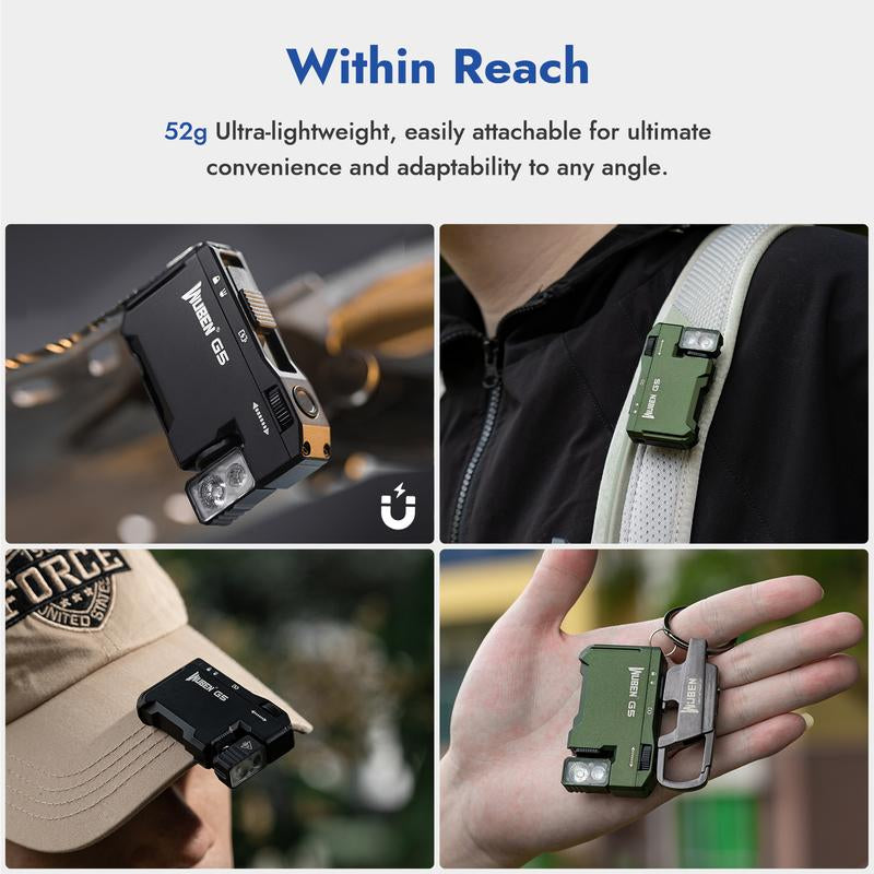 【Debut Product】Wuben G5 Pocket-Sized LED Light - 400LM Brightness, USB-C, Magnetic Clip, Great for Gear Bag, Repairs, Backpacking