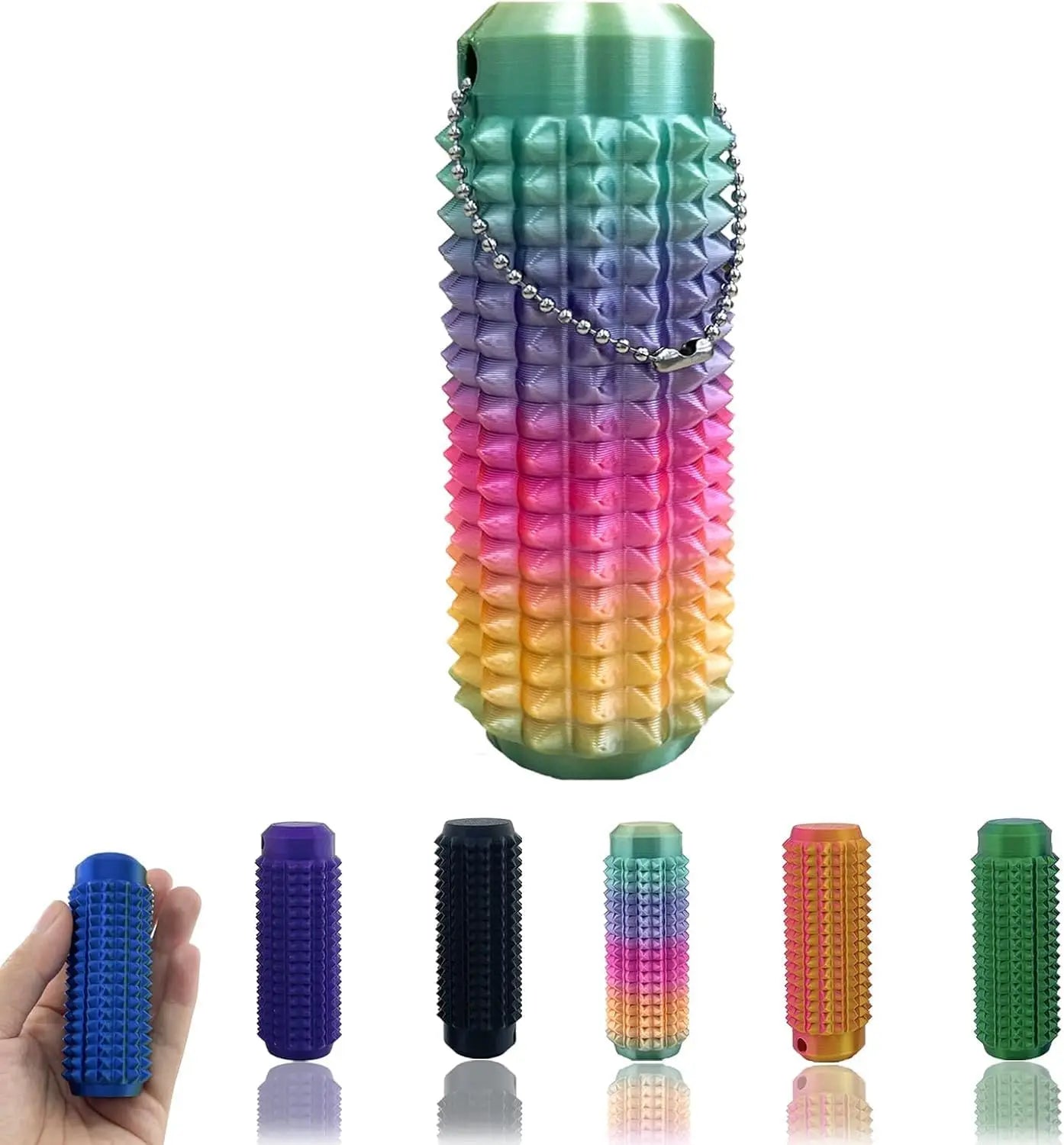 Little Ouchies: Spiky Stress Relief Toy, 3D Printed Key Pendant for Anxiety & Novelty Gift