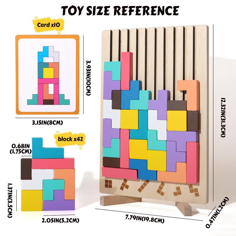 Wooden Stacking Puzzle Toy (1 Set), Educational Stacking Game Blocks, Montessori Children'S Educational Puzzles Gift, Puzzle Game