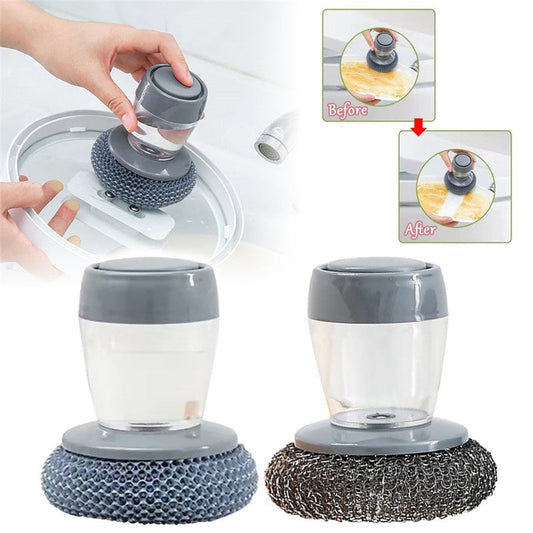 Kitchen Soap Dispensing Palm Brush Cleaner Push-type Brush Kitchen Detergent Tools Shop1104358116 Store