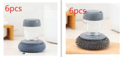 Kitchen Soap Dispensing Palm Brush Cleaner Push-type Brush Kitchen Detergent Tools Shop1104358116 Store