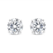 .925 Sterling Silver 1/2 Cttw Miracle Set Princess-cut Diamond Solitaire Stud Earrings (H-I Color, SI2-I1 Clarity)