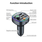 C1 Car Mp3 Player - Bluetooth 5.3 FM Transmitter Handsfree Car AUX Radio Modulator Broly Auto Essentials Store
