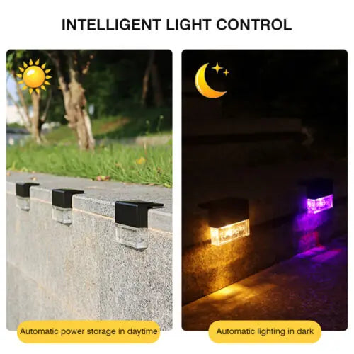 4 Pack Outdoor Deck Lights Solar Color Changing Path Garden Patio Pink Iolaus